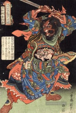  den - Die hundert acht Helden der beliebten suikoden Utagawa Kuniyoshi Ukiyo e